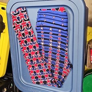 American red/blue  stars leggings